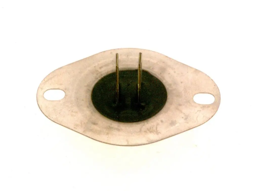 BOSCH Brennersensor mit zwei Anschlussstiften und ovaler Metallbasis. Die Sensoroberfläche ist aus schwarzem und silbernem Material gefertigt.
